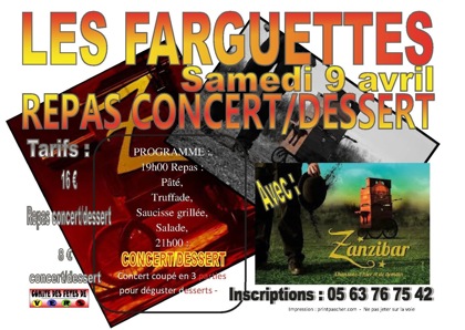 flyer concert fete Farguettes samedi soir